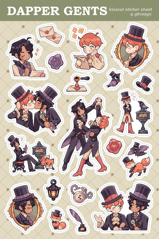 Dapper Gents - Sticker Sheet